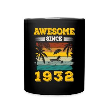 Awesome Since 1932 Vintage Birthday gift - Full Colour Mug - black - Front