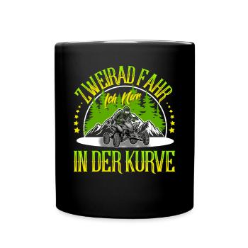 Quad ATV Offroad Quadfahrer - Tasse einfarbig - Schwarz - Vorne