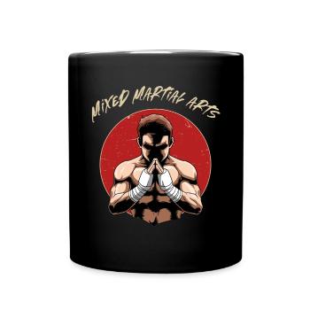 Kämpfer MMA - Cage Fighter Freies Kämpfen - Tasse einfarbig - Schwarz - Vorne