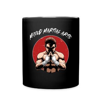 MMA Kämpfer - Cage Fighter Mixed Martial Arts - Tasse einfarbig - Schwarz - Vorne