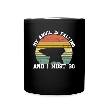 Schmied Schmiede Amboss Metallbauer Lustig Spruch - Tasse einfarbig - Schwarz - Vorne