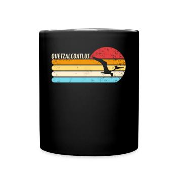 Quetzalcoatlus Retro Sunset Dinosaurier - Tasse einfarbig - Schwarz - Vorne