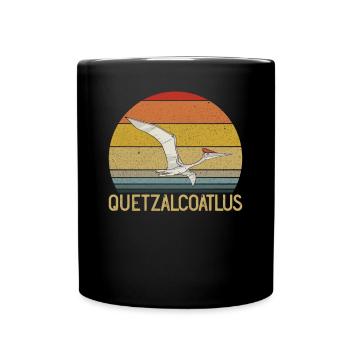 Quetzalcoatlus Retro Sunset Dinosaurier - Tasse einfarbig - Schwarz - Vorne