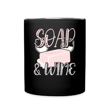 Seife Und Wein - Tasse einfarbig - Schwarz - Vorne