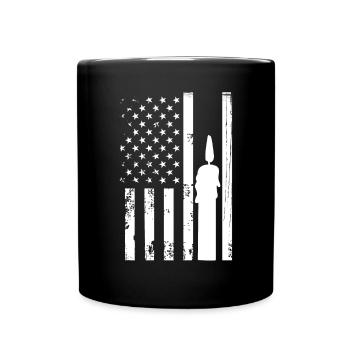 Kerze Mit Usa flagge - Tasse einfarbig - Schwarz - Vorne
