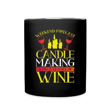 Kerzenherstellung Mit Wein - Tasse einfarbig - Schwarz - Vorne