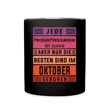 Technischer Geburtstag Oktober geboren - Tasse einfarbig - Schwarz - Vorne