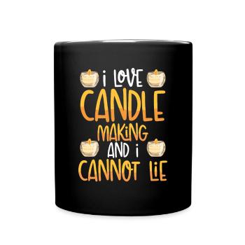 Ich Liebe Kerzenherstellung - Tasse einfarbig - Schwarz - Vorne
