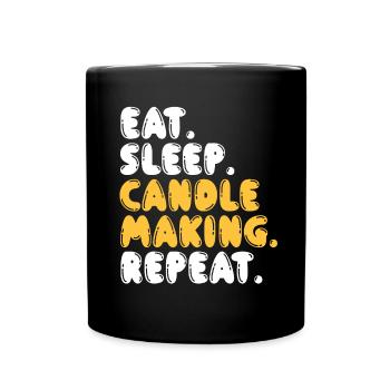 Eat Sleep Candles Repeat - Full Colour Mug - black - Front