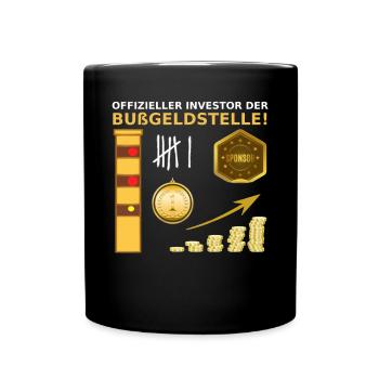 Offizieller Sponsor der Bußgeldstelle - Schrauber - Tasse einfarbig - Schwarz - Vorne
