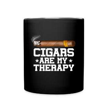Les cigares sont ma thérapie Les fumeurs de cigares - Mug uni - noir - Devant