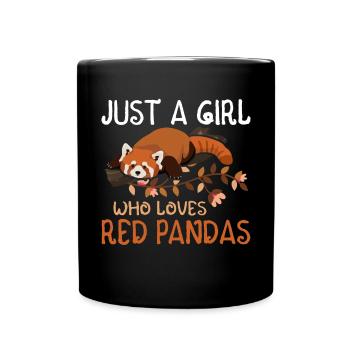 Just A Girl Who Loves Red Pandas - Full Colour Mug - black - Front