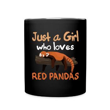 Just A Girl Who Loves Red Pandas - Full Colour Mug - black - Front