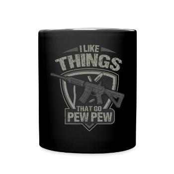 J’aime les choses L’amateur de pew Pew Gun - Mug uni - noir - Devant
