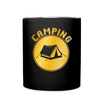 Camping - Tasse einfarbig - Schwarz - Vorne