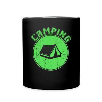 Camping - Tasse einfarbig - Schwarz - Vorne