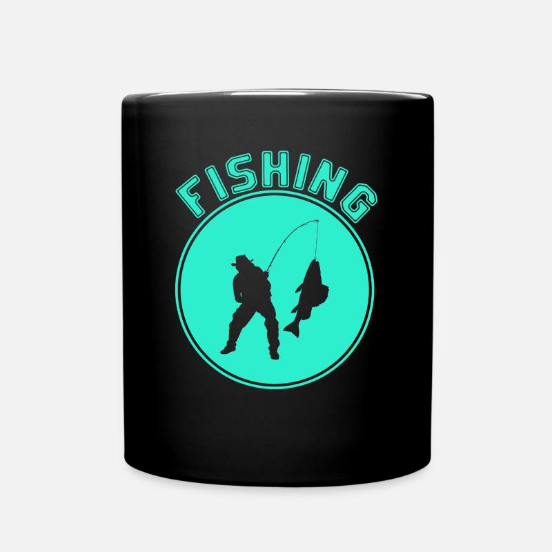 Angeln - Tasse einfarbig - Schwarz