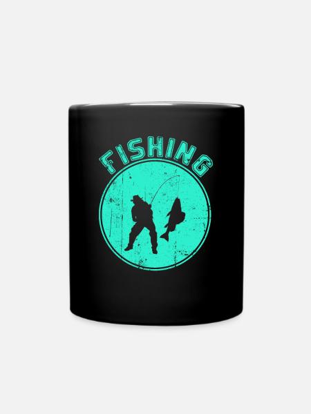 Angeln - Tasse einfarbig - Schwarz