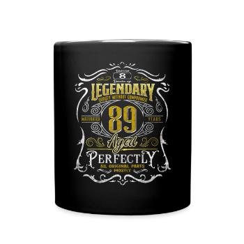 Legendary 89 Year Old Aged Perfectly 89th Birthday - Full Colour Mug - black - Front