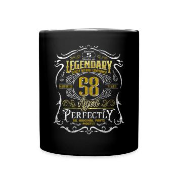Legendary 58 Year Old Aged Perfectly 58th Birthday - Full Colour Mug - black - Front