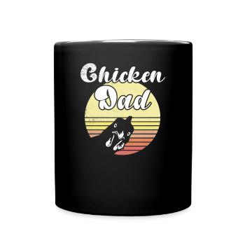 Cheeky Chicken Sunset Chicken Papa Cadeau - Mug uni - noir - Devant