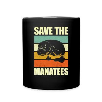 Save the Manatess - Full Colour Mug - black - Front
