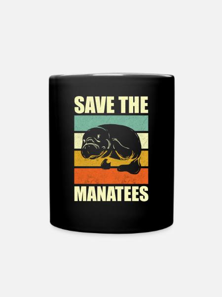 Save the Manatess - Tasse einfarbig - Schwarz