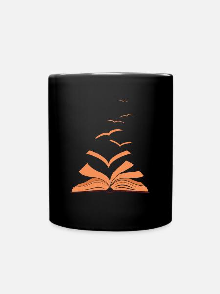 Livre Oiseaux Volant Oiseau Bookworm - Mug uni - noir