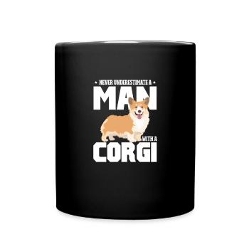 Corgi - Tasse einfarbig - Schwarz - Vorne