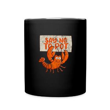 Languste Langusten Meeresfrüchte Krebs Geschenk - Tasse einfarbig - Schwarz - Vorne