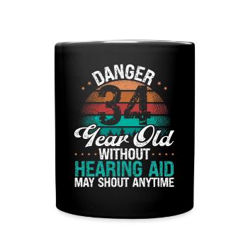 34 Idée d’anniversaire L’humour peut crier drôle 34 ans - Mug uni - noir - Devant