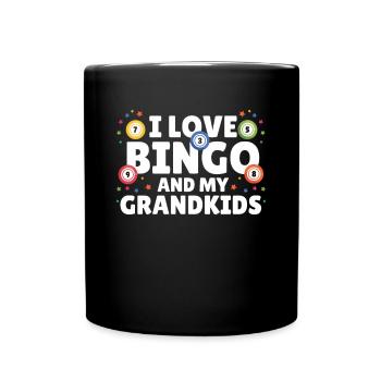 I Love Bingo And My Grandkids Lustiges Bingo - Tasse einfarbig - Schwarz - Vorne