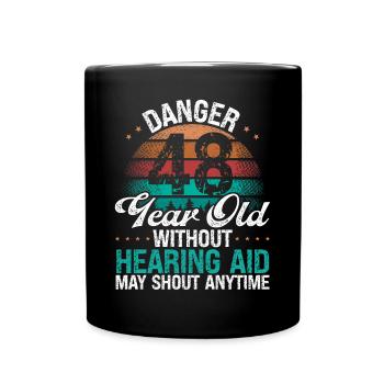 48 Idée d’anniversaire L’humour peut crier drôle 48 ans - Mug uni - noir - Devant