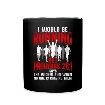 Running Runner Half Marathon - Tasse einfarbig - Schwarz - Vorne