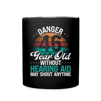 46 Idée d’anniversaire L’humour peut crier drôle 46 ans - Mug uni - noir - Devant
