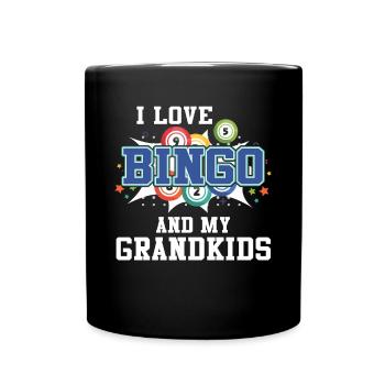 I Love Bingo And My Grandkids Lustiges Bingo - Tasse einfarbig - Schwarz - Vorne