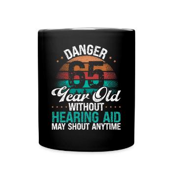 65 Idée d’anniversaire L’humour peut crier drôle 65 ans - Mug uni - noir - Devant