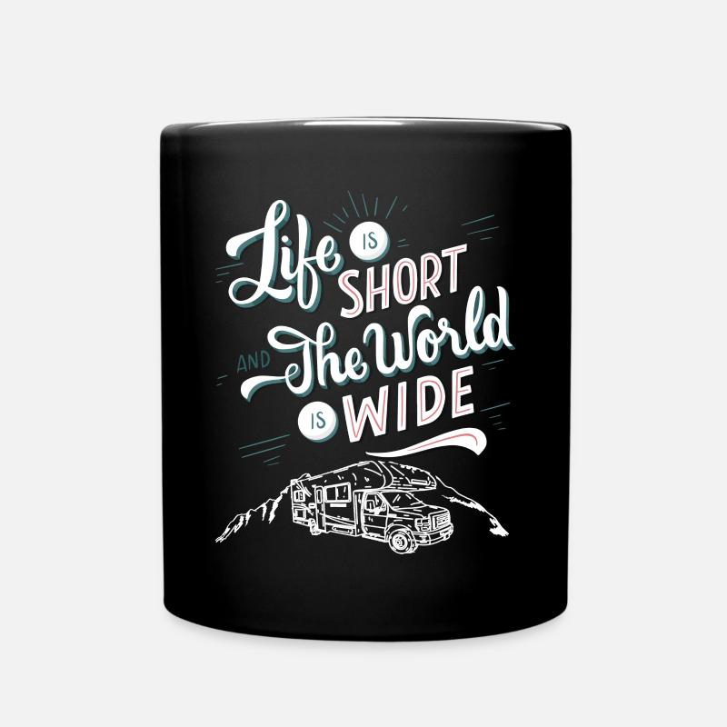 La vie est courte Le monde est vaste - Mug uni - noir