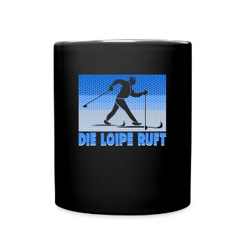 Langläufer Biathlon Skilangläufer - Tasse einfarbig - Schwarz - Vorne