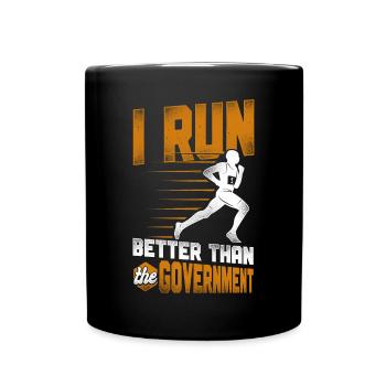 Running Runner Half Marathon - Full Colour Mug - black - Front