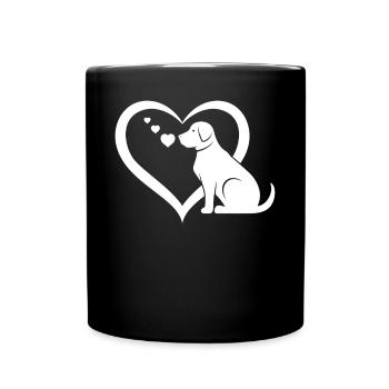 Hundeherz Hundeliebhaber Hundehalter - Hundeherz - Tasse einfarbig - Schwarz - Vorne