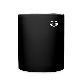 Chien et cœur de chat Amoureux des chiens Amoureux des chats - Mug uni - noir - Devant