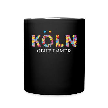 Köln Kölle Cologne Colonia Karneval Fasching - Tasse einfarbig - Schwarz - Vorne