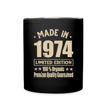 Made in 1974 Vintage Retro Limited Edition - Tasse einfarbig - Schwarz - Vorne