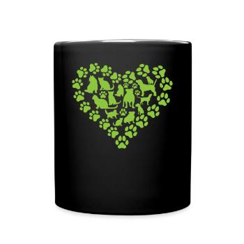Dog owner Cat owner Cute cat love - Full Colour Mug - black - Front