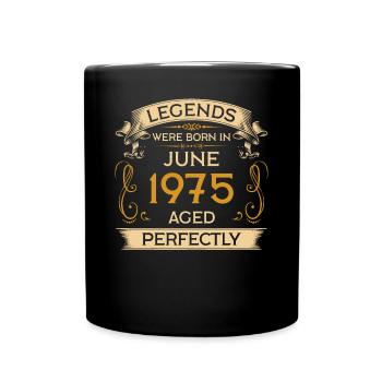Legends est né anniversaire en juin 1975 - Mug uni - noir - Devant