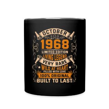 Birthday Legends 100% Original October 1968 - Tasse einfarbig - Schwarz - Vorne