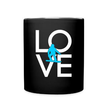 Snowboarden - Tasse einfarbig - Schwarz - Vorne