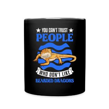 Bearded Dragon Pogona Gift - Full Colour Mug - black - Front