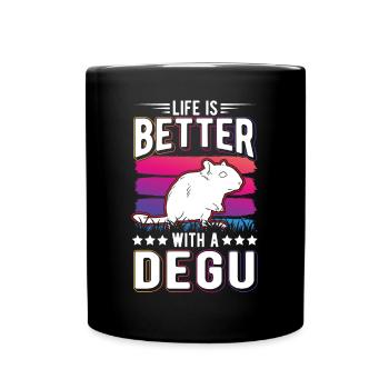 La vie est meilleure avec un Degu - Mug uni - noir - Devant